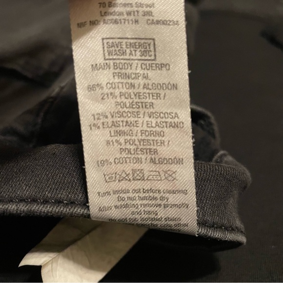 Topman - Mens Super Spray On Skinny Fit Stretch Jeans - Black, 30/30 - Picture 5 of 7